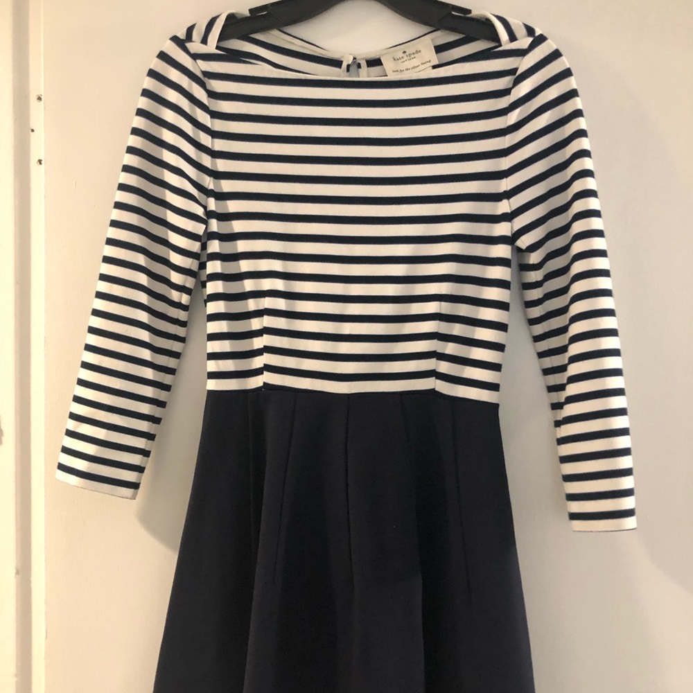 Kate Spade Navy And White Dress